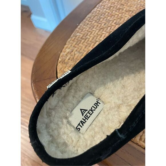 Staheekum black cami mule suede Sherpa lined slip on clog slipper - Picture 9 of 10